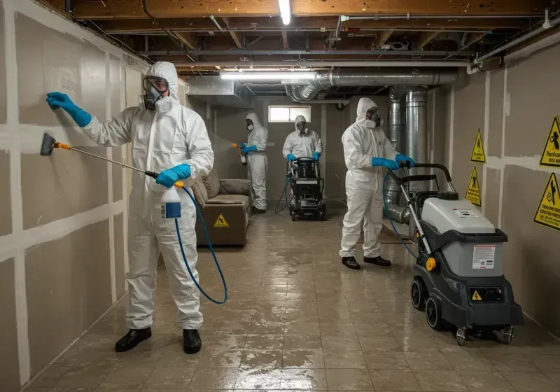 Basement Moisture Removal and Structural Drying process in Wagner, SD